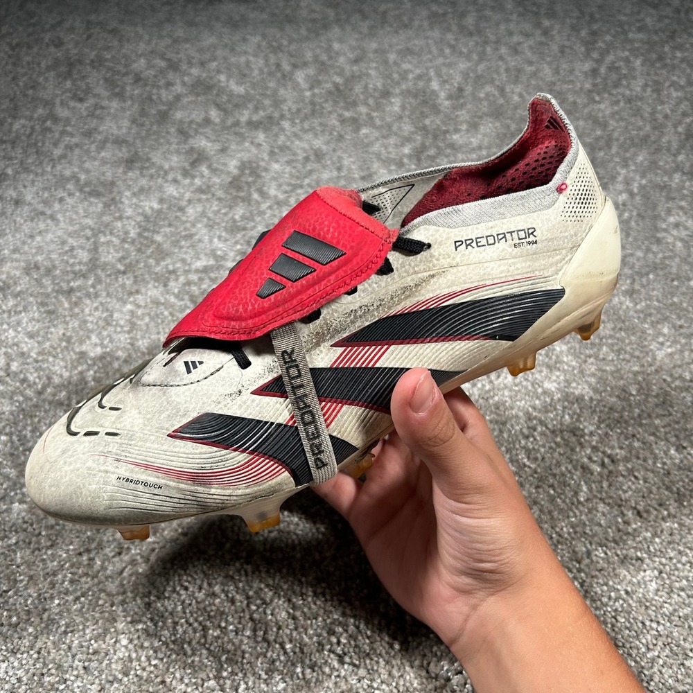 Adidas Predator Elite FT FG Soccer Cleats White Red Black ID8968 Mens 8.5